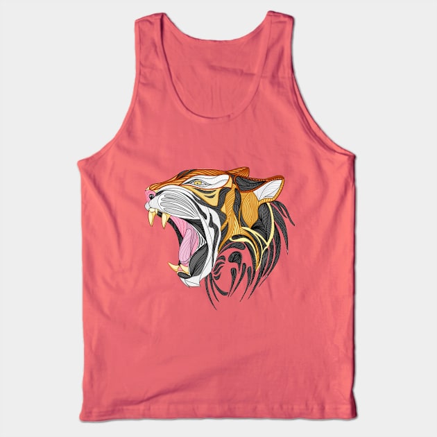 Tigre en líneas Tank Top by ladinoariel